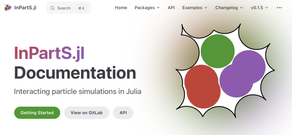 Screenshot of the InPartS.jl documentation website