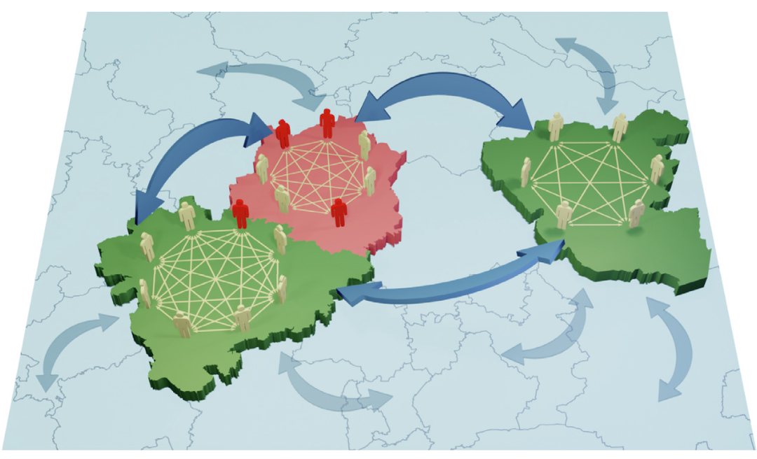 Spatial map of a local epidemic containment strategy